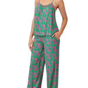 Sanctuary Vibrant Green and Pink Pajama Set